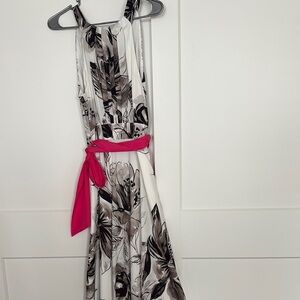 Eliza J maxi dress with pink sach